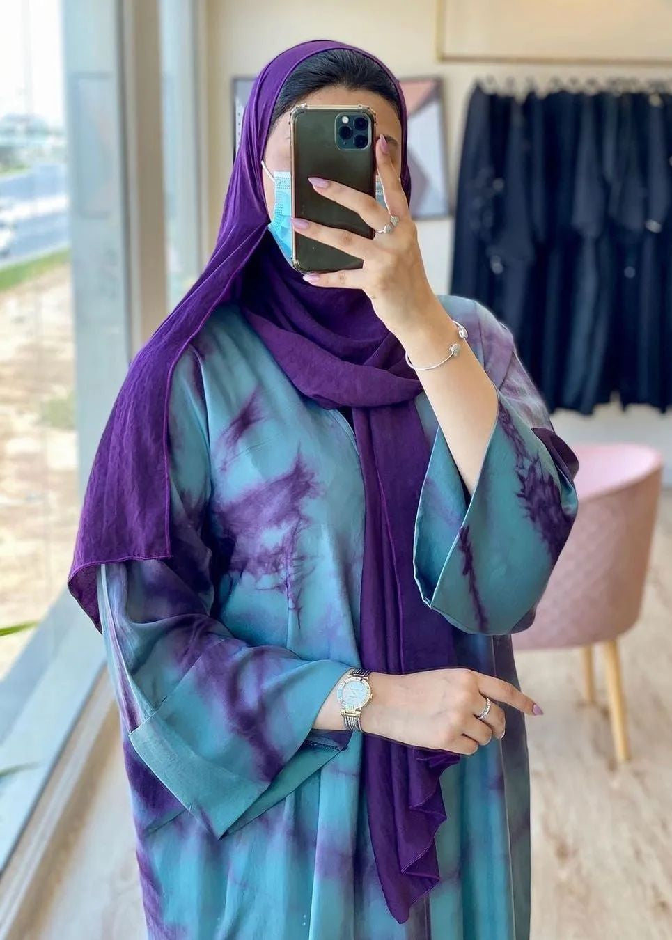TAI DYE ABAYA | AQUA BLUE