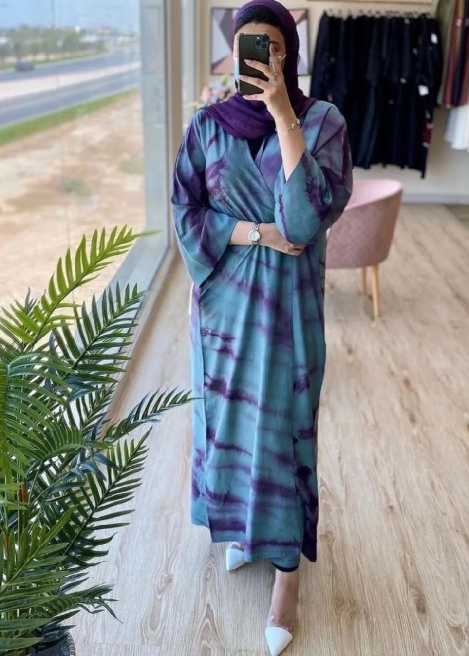 TAI DYE ABAYA | AQUA BLUE
