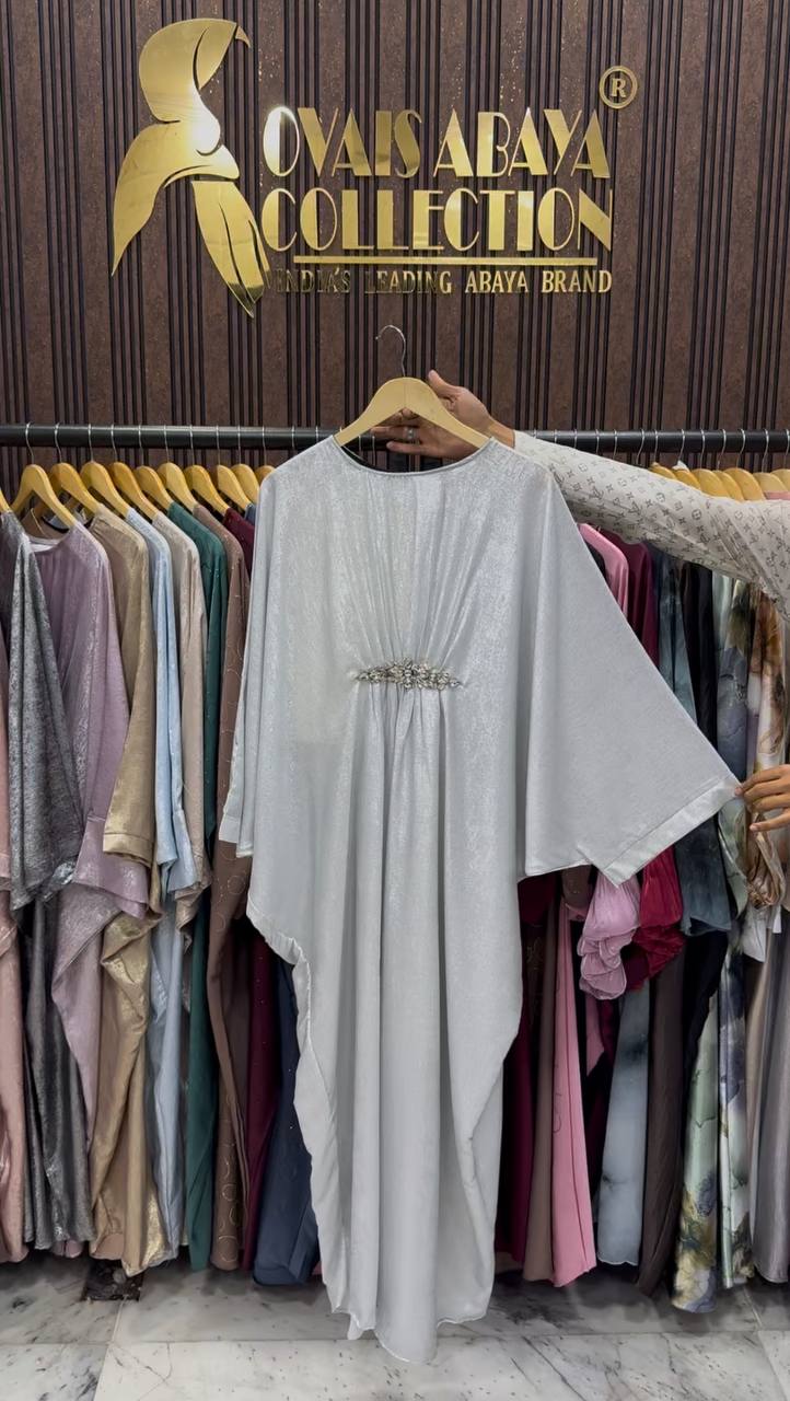 Turkey Kaftan Broach Abaya ( WHITE )