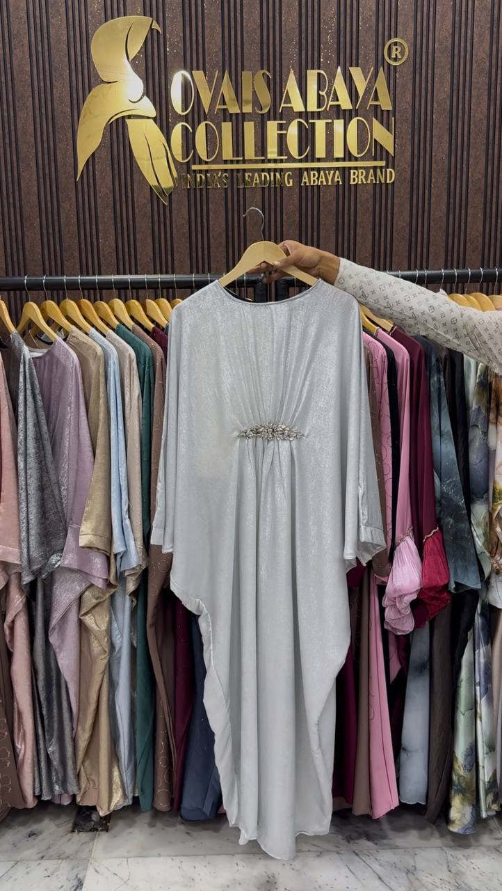 Turkey Kaftan Broach Abaya ( WHITE )