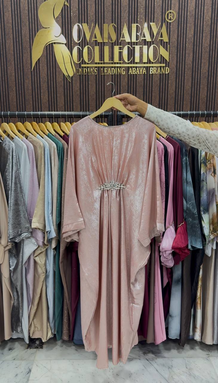 Turkey Kaftan Broach Abaya ( PEACH )