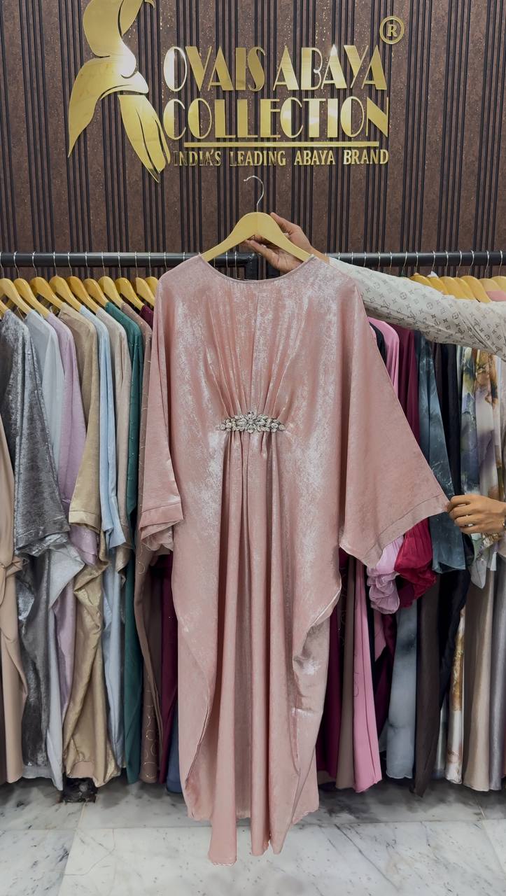 Turkey Kaftan Broach Abaya ( PEACH )