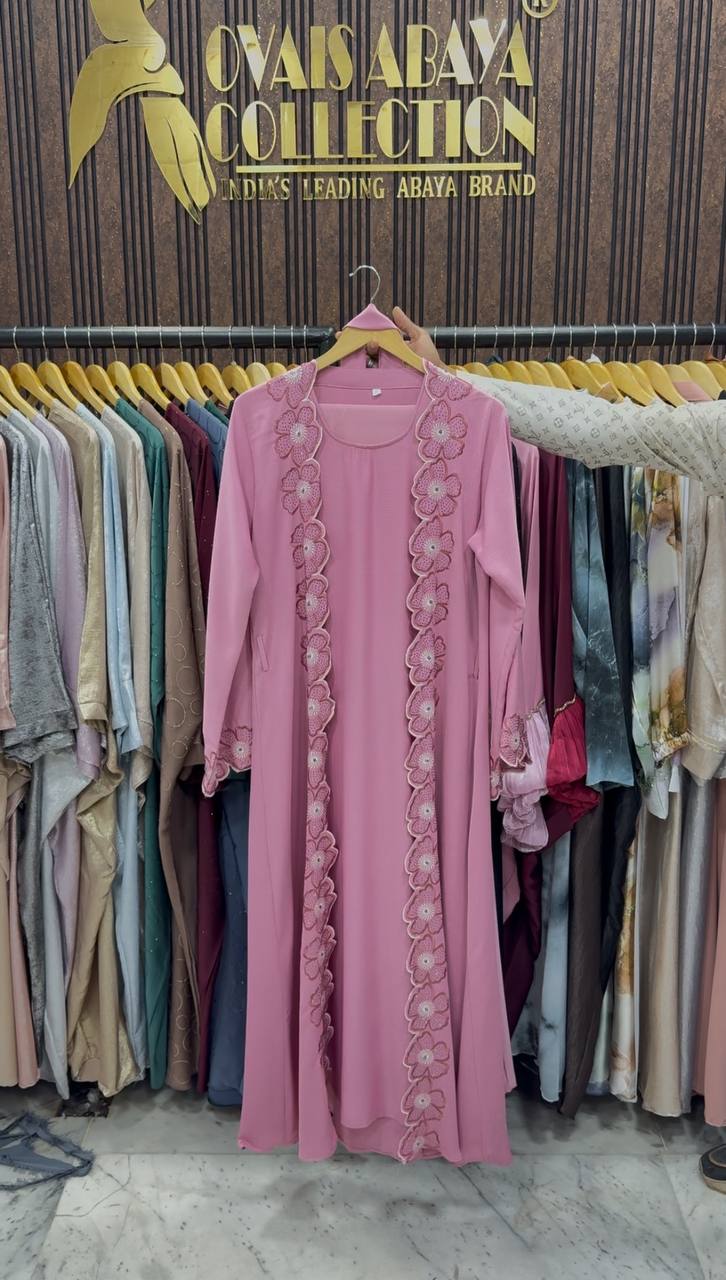 SEHER DOUBLE SHRUG ABAYA | PINK