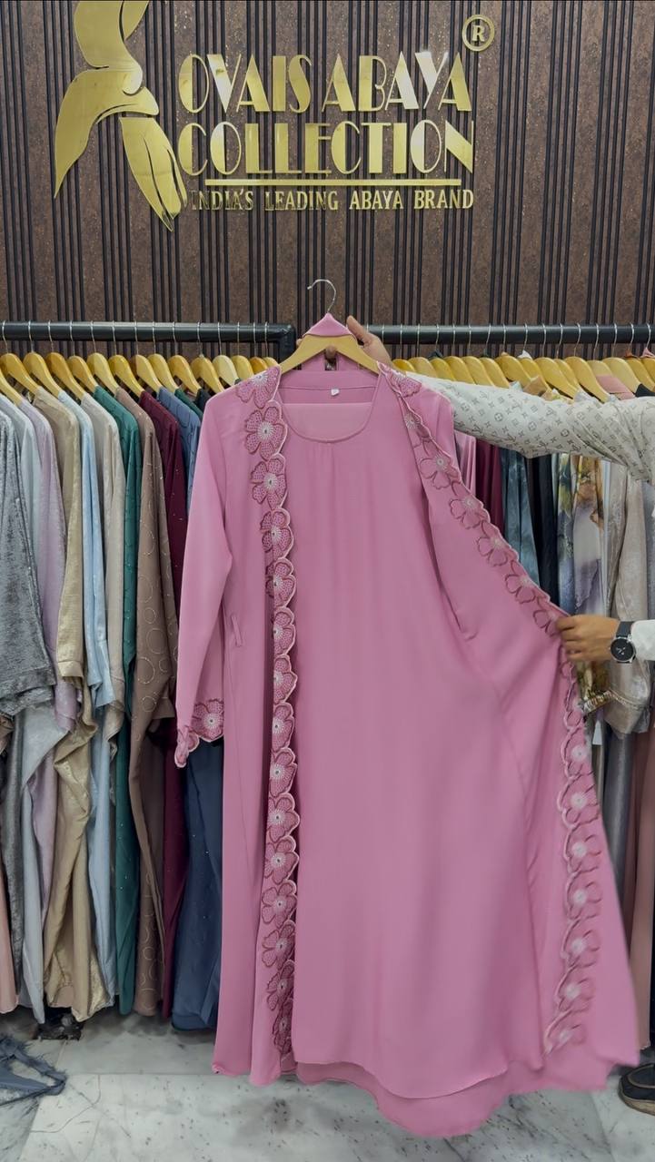 SEHER DOUBLE SHRUG ABAYA | PINK