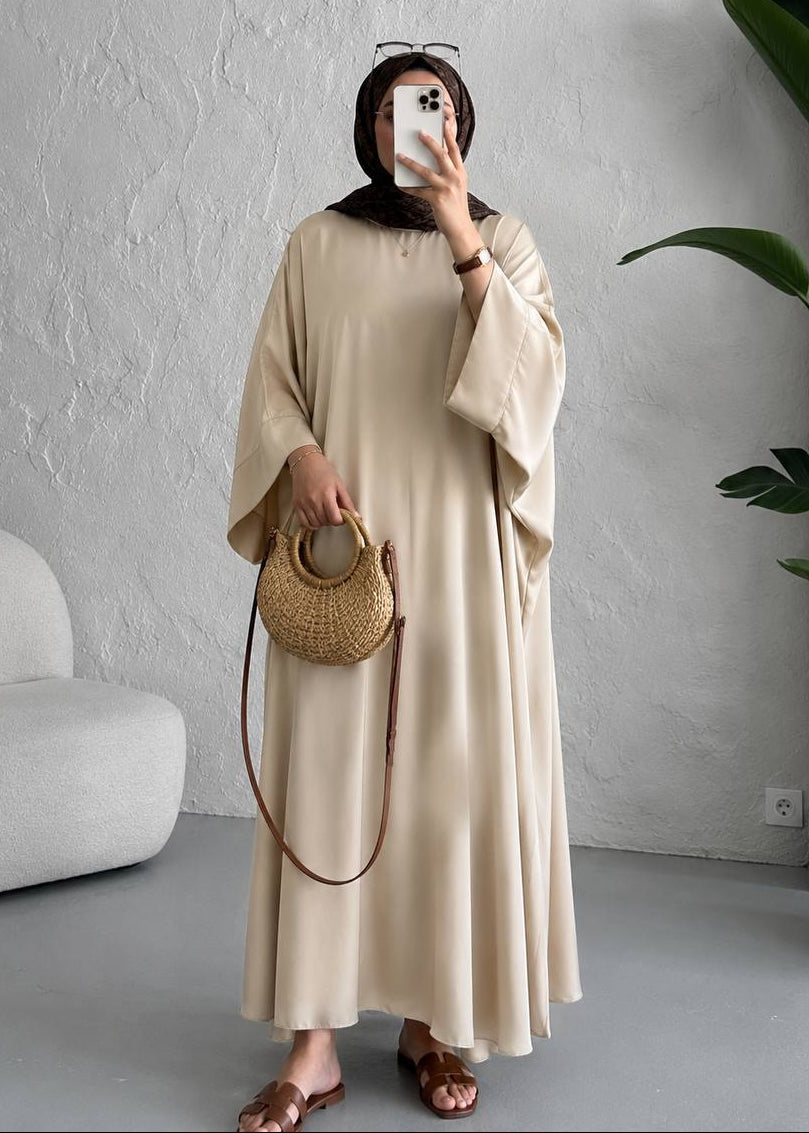 AREBIAN SIMMER KAFTAN ABAYA | NUDE