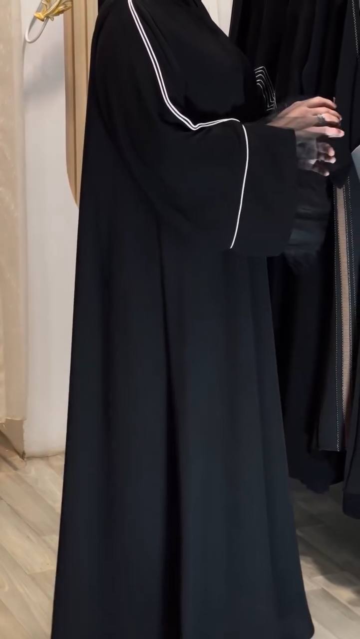 MEHMAL ORGANZA ABAYA | BLACK