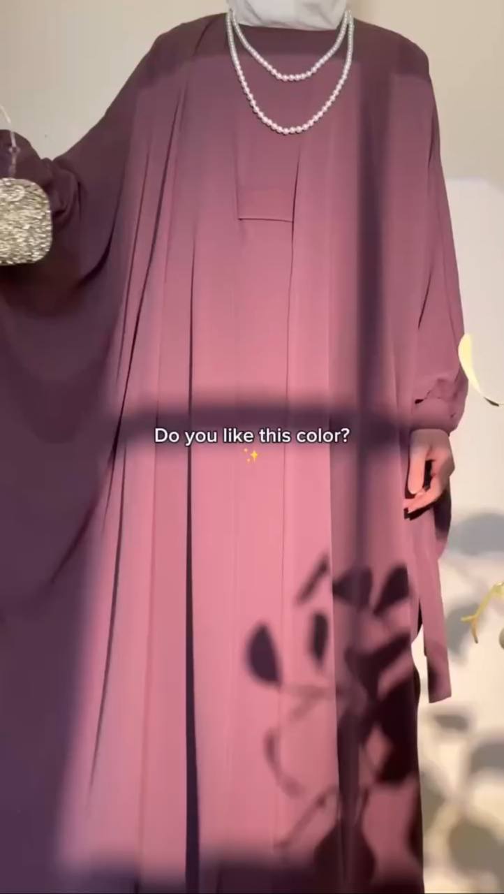 FROZEN DOUBLE SHRUG ABAYA | DUSTY PINK