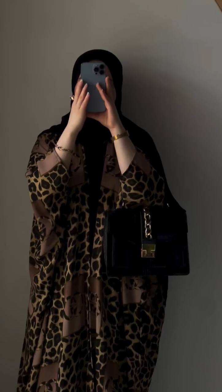 KASHAF DOUBLE SHRUG ABAYA | BROWN