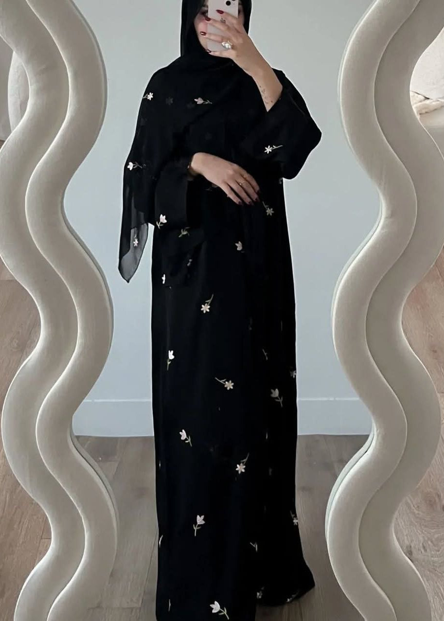 KASHISH FULLY CLOSED ABAYA | BLACK