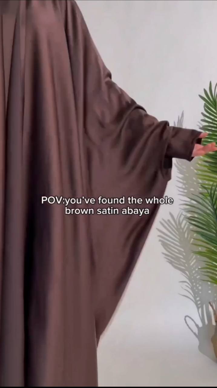 SAJAL DOUBLE SHRUG ABAYA | COFFEE