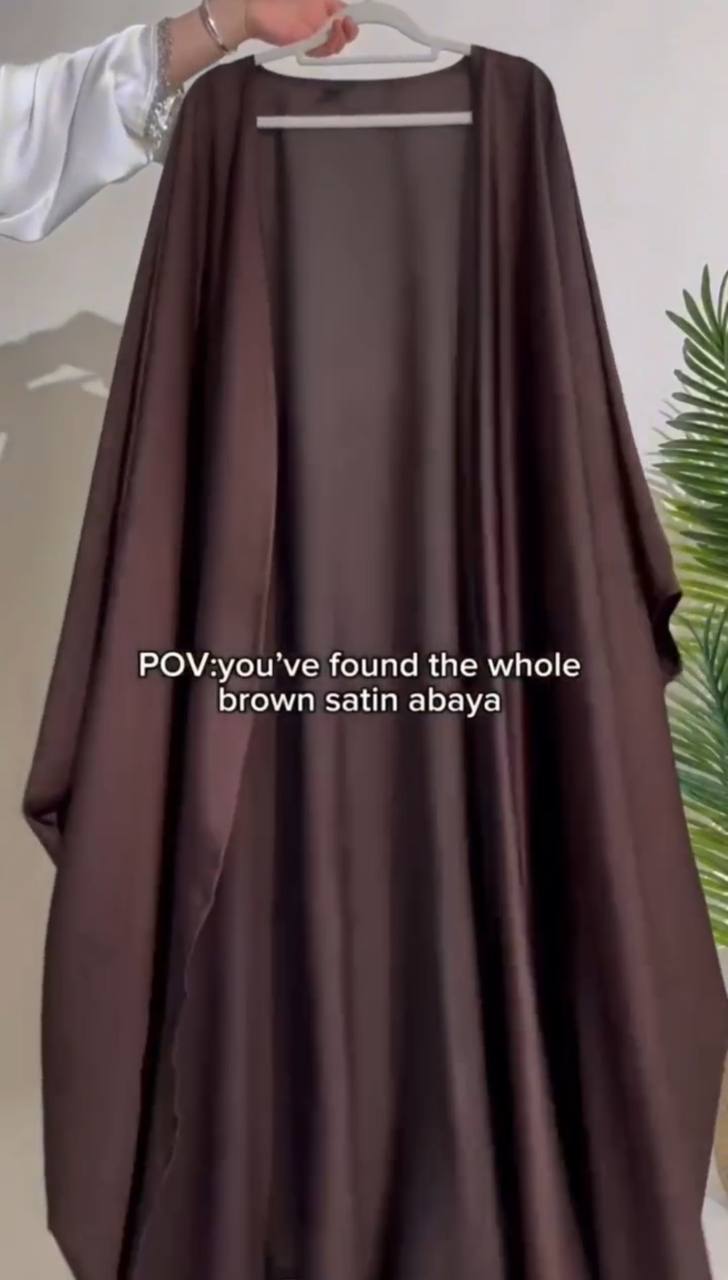 SAJAL DOUBLE SHRUG ABAYA | COFFEE