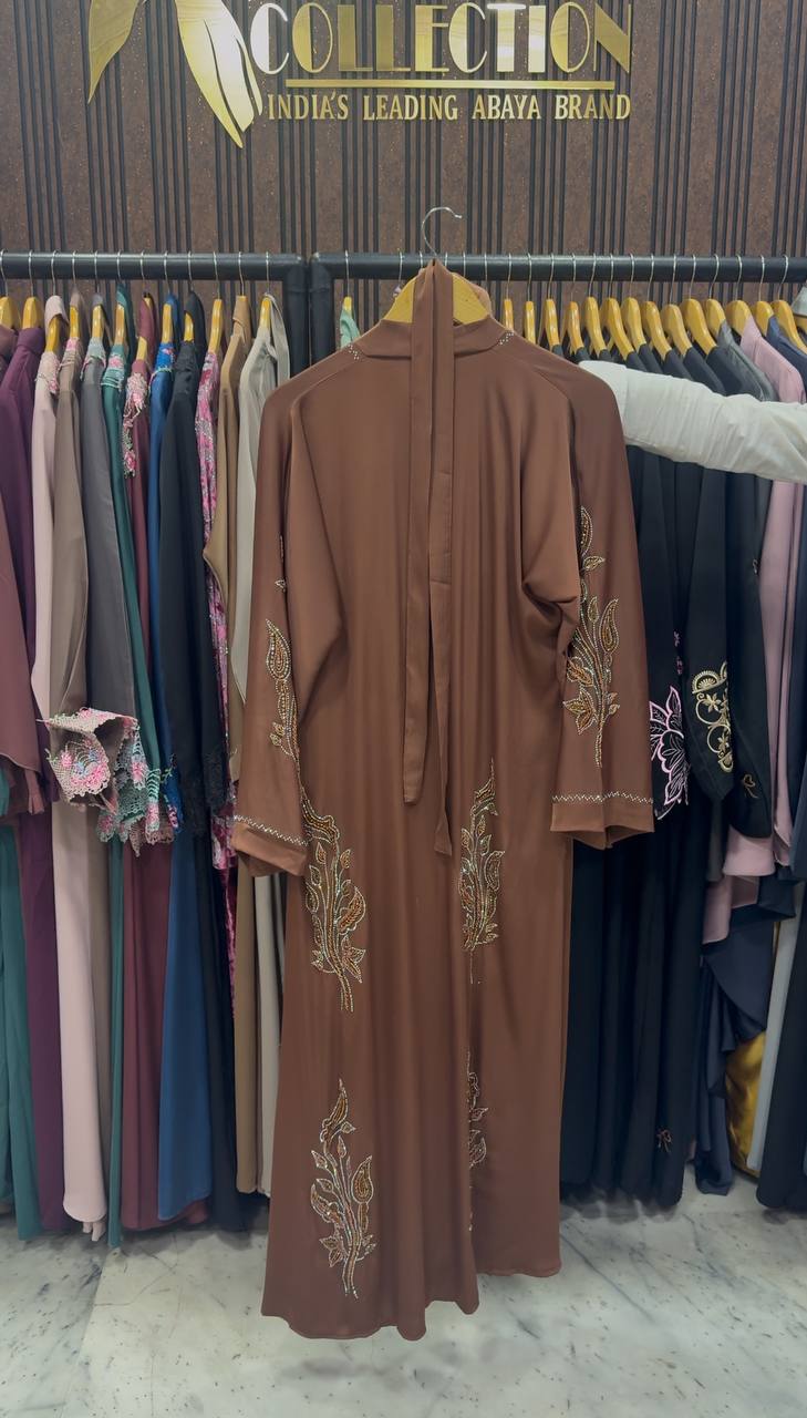 IFRAH FRONT OPEN ABAYA | COPPER