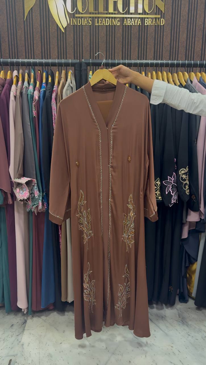 IFRAH FRONT OPEN ABAYA | COPPER