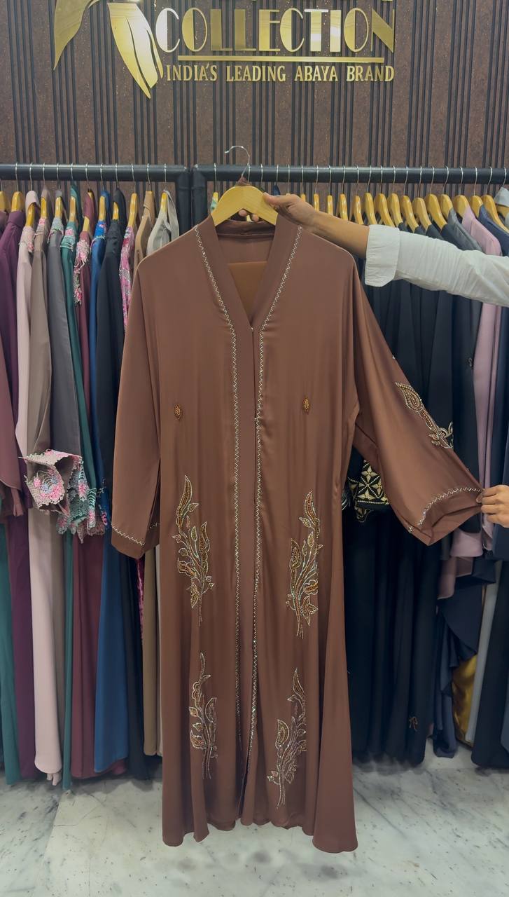 IFRAH FRONT OPEN ABAYA | COPPER
