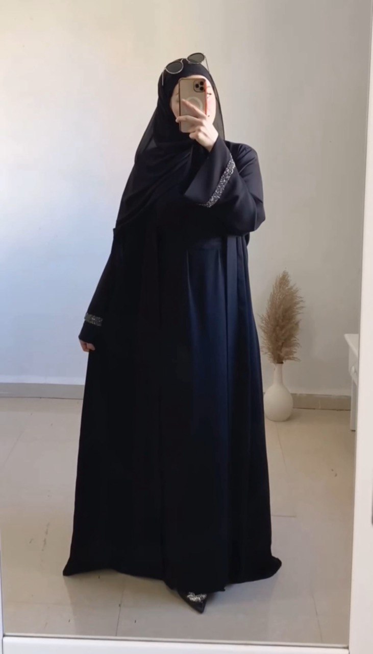 ADAH DOUBLE SHRUG ABAYA | BLACK