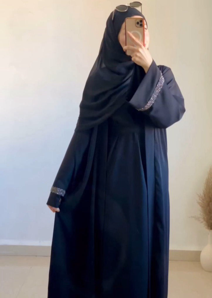ADAH DOUBLE SHRUG ABAYA | BLACK