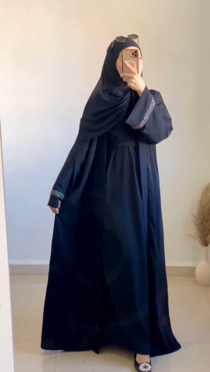 ADAH DOUBLE SHRUG ABAYA | BLACK