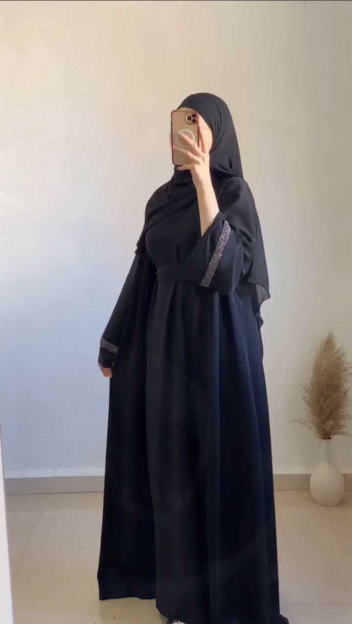 ADAH DOUBLE SHRUG ABAYA | BLACK