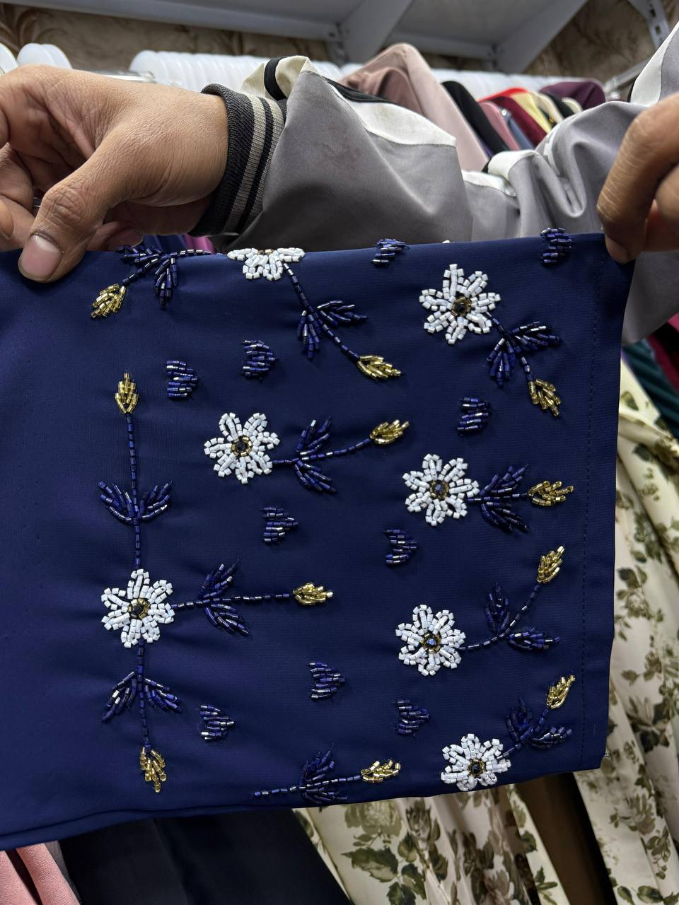 AL-KOUSAR HANDWORK ABAYA | NAVY BLUE