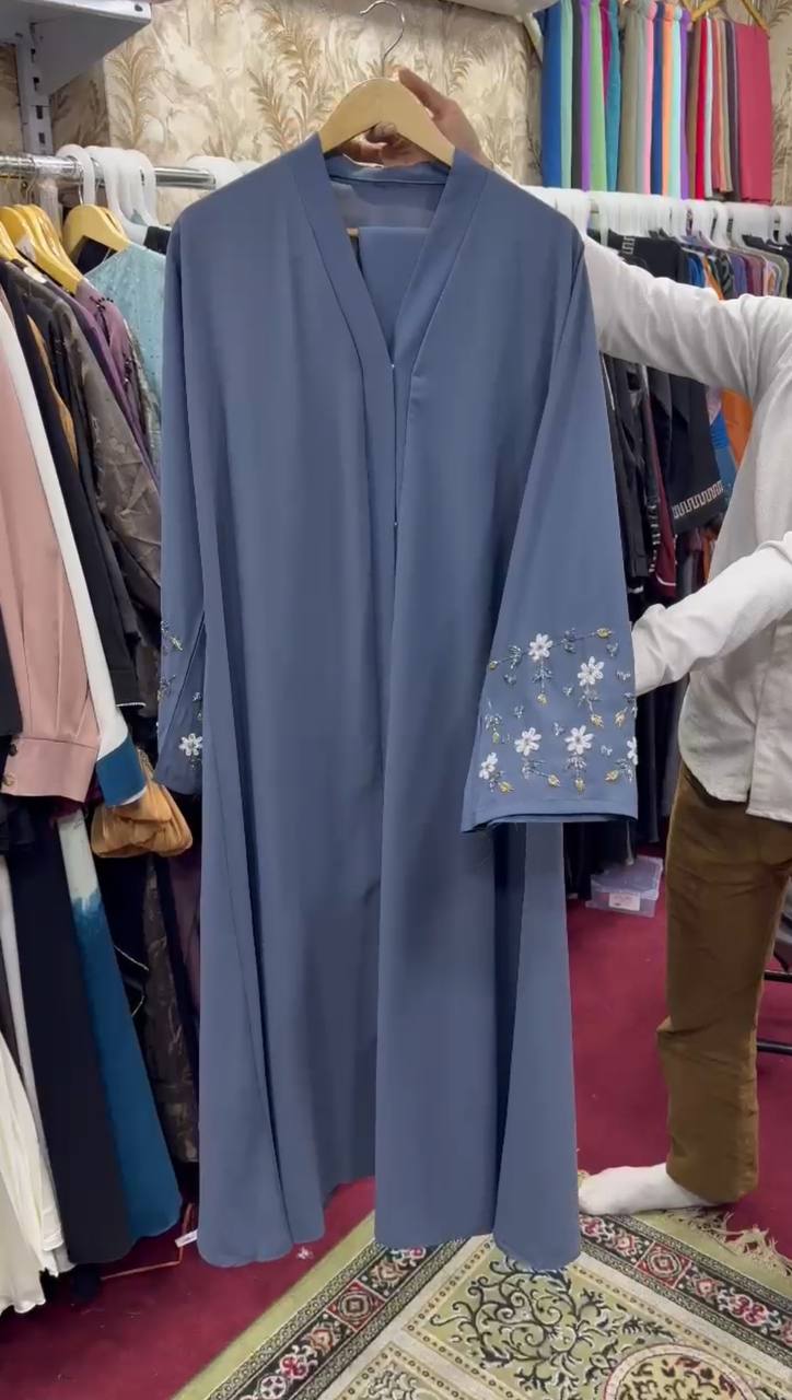 AL-KOUSAR HANDWORK ABAYA | GRAY