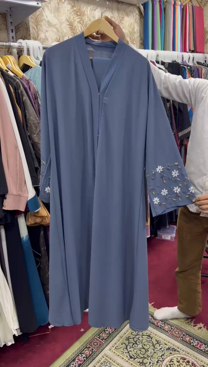 AL-KOUSAR HANDWORK ABAYA | GRAY