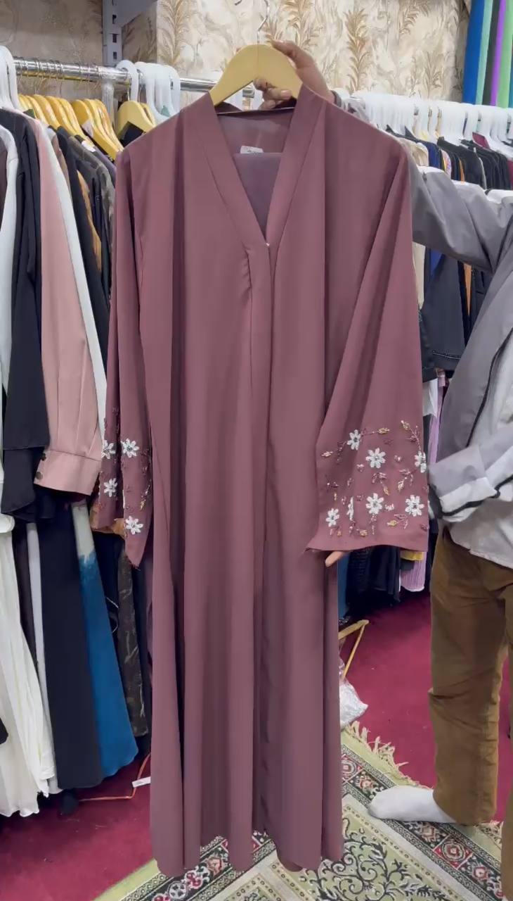 AL-KOUSAR HANDWORK ABAYA | DUSTY PINK