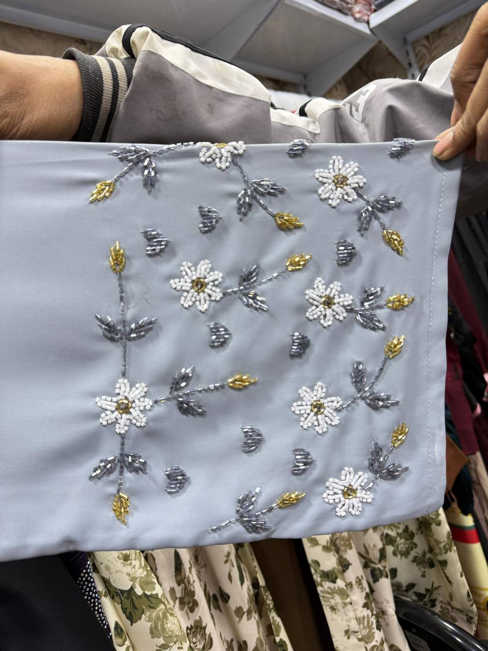 AL-KOUSAR HANDWORK ABAYA | SAND GREY