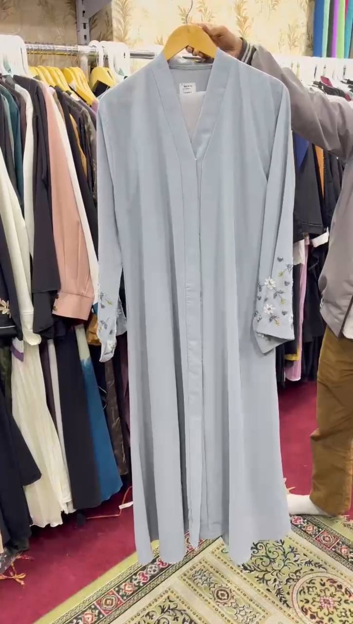 AL-KOUSAR HANDWORK ABAYA | SAND GREY