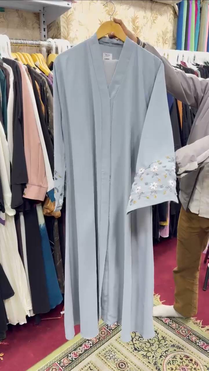 AL-KOUSAR HANDWORK ABAYA | SAND GREY