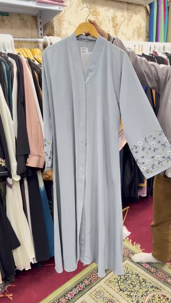 AL-KOUSAR HANDWORK ABAYA | SAND GREY