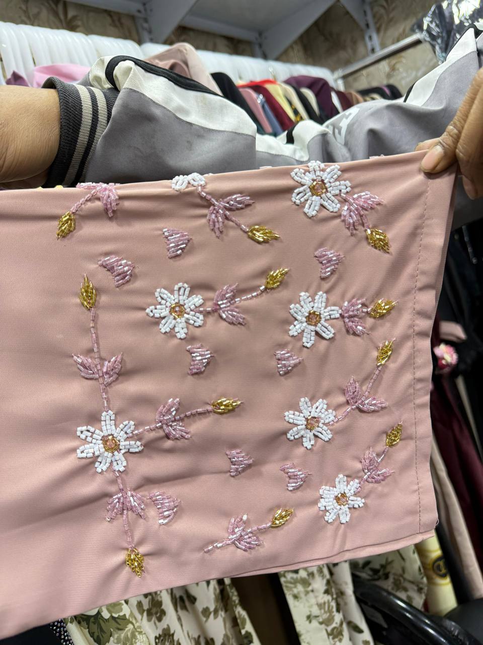 AL-KOUSAR HANDWORK ABAYA | PEACH