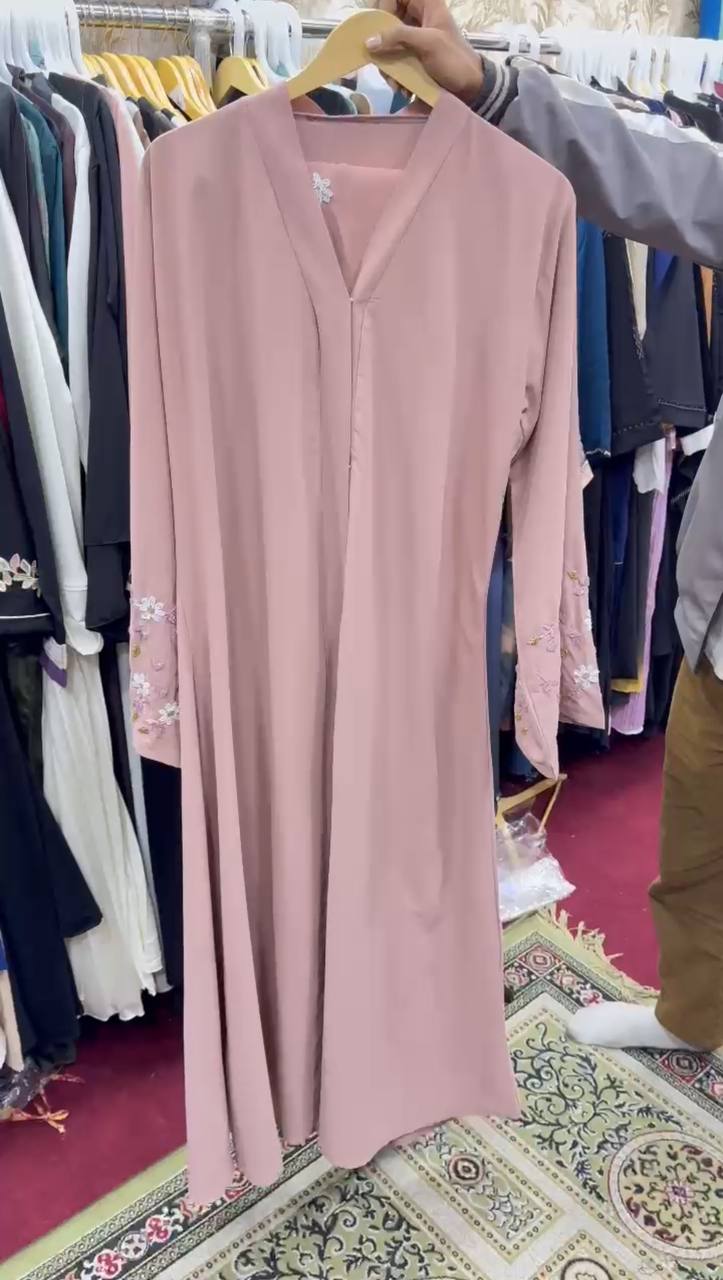 AL-KOUSAR HANDWORK ABAYA | PEACH