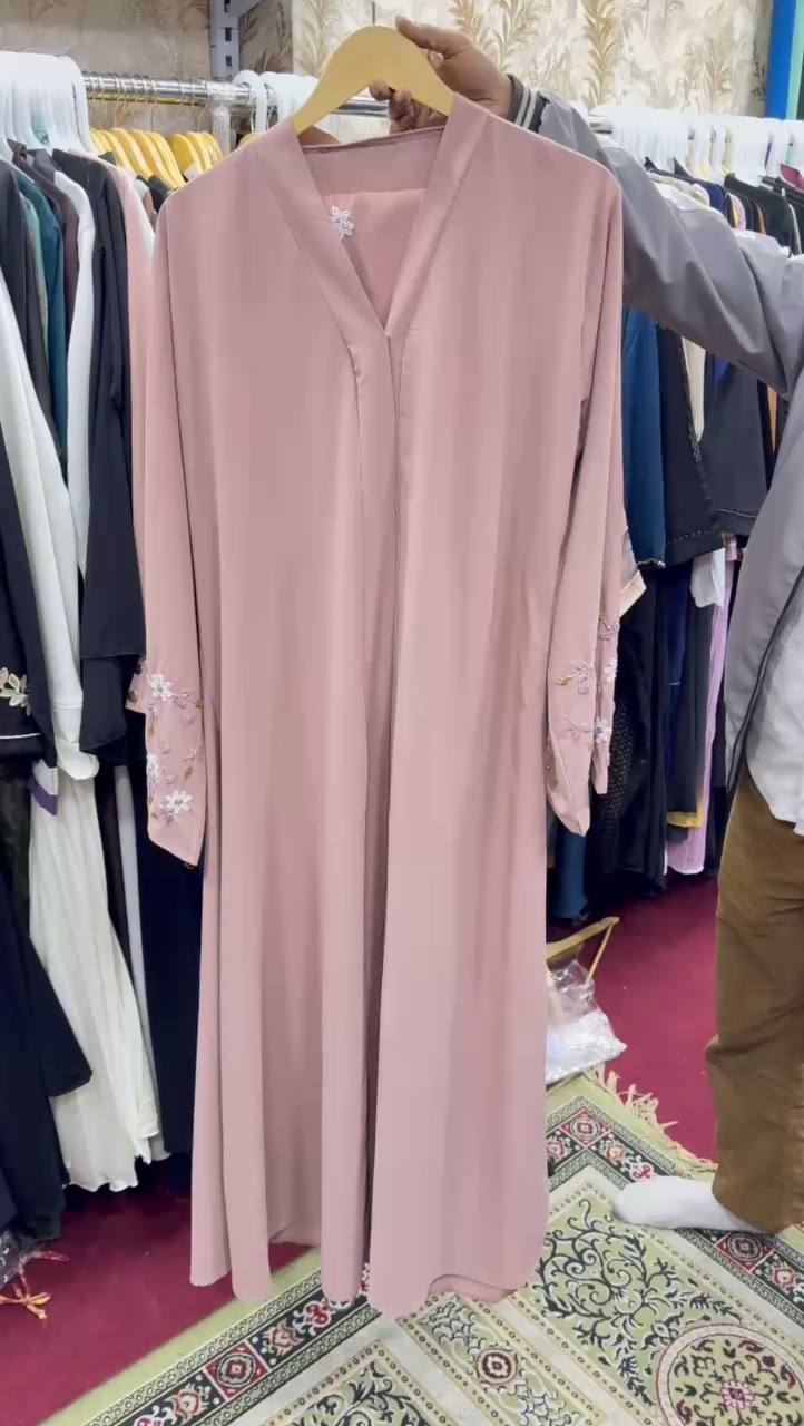 AL-KOUSAR HANDWORK ABAYA | PEACH
