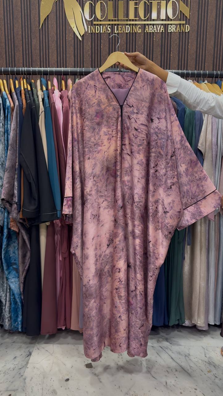 AAYMA PRINTED KAFTAN ABAYA | PINK