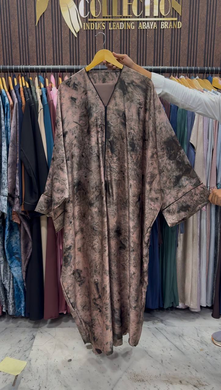 AAYMA PRINTED KAFTAN ABAYA | COFFEE
