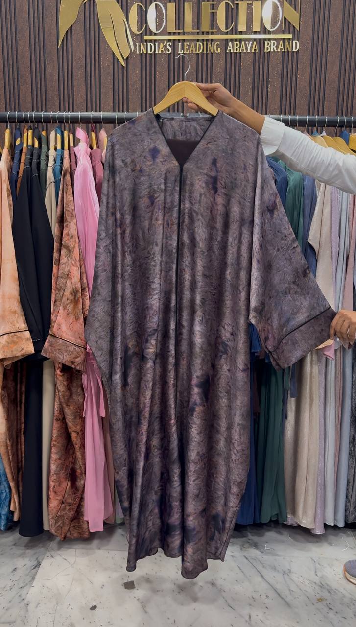 AAYMA PRINTED KAFTAN ABAYA | LAVENDER