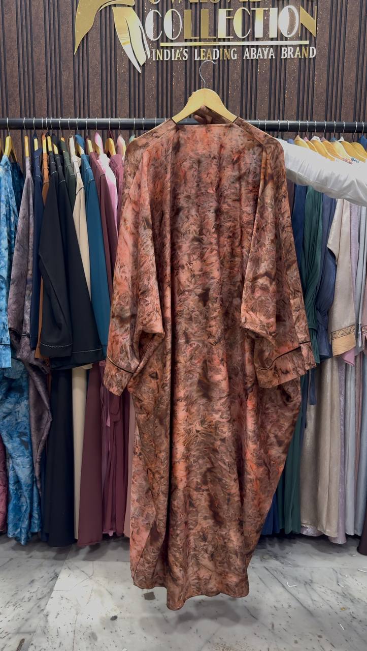 AAYMA PRINTED KAFTAN ABAYA | COPPER