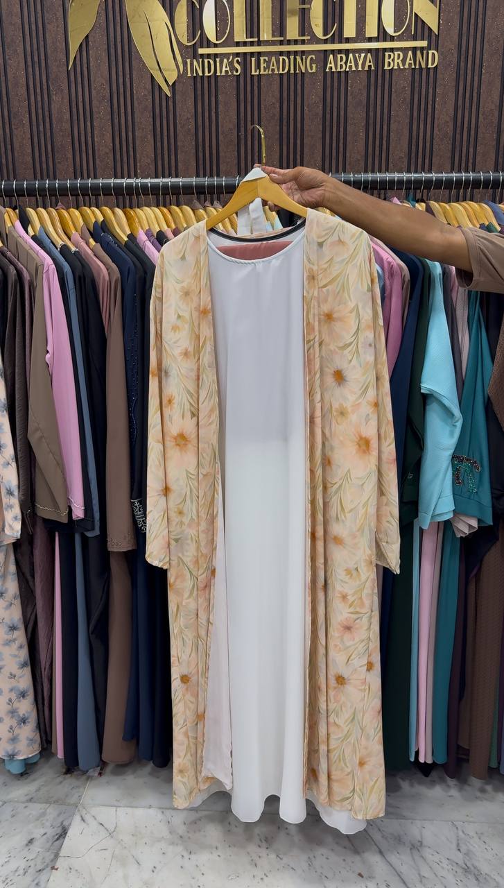 SADAF DOUBLE SHRUG ABAYA | GOLDEN