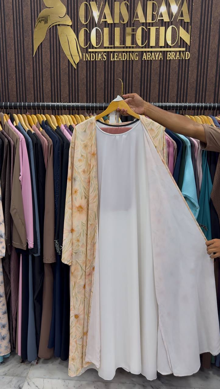 SADAF DOUBLE SHRUG ABAYA | GOLDEN