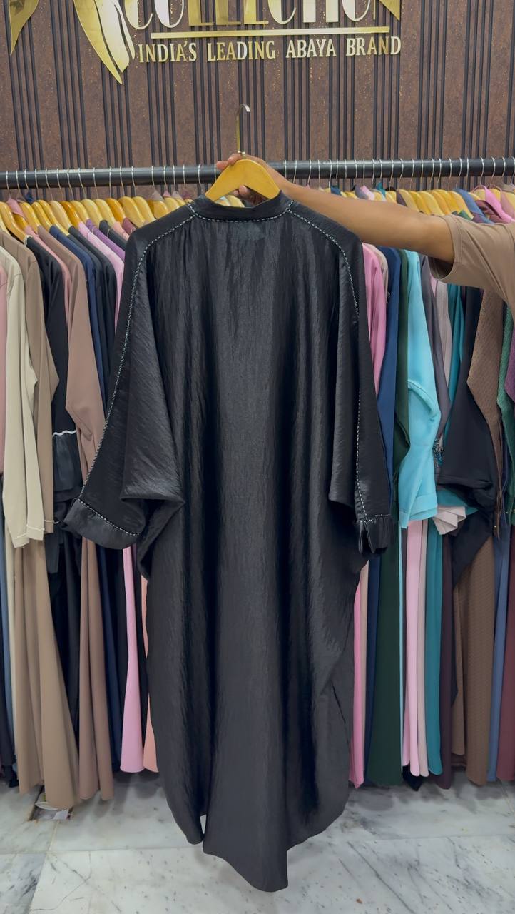 NADIYA HANDWORK KAFTA ABAYA | BLACK