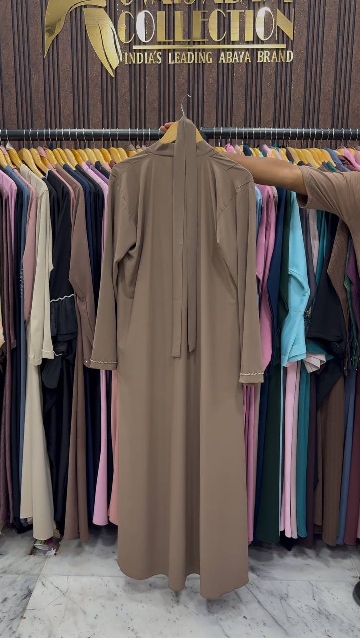 FABIHA FRONT OPEN ABAYA | COLLER BROWN