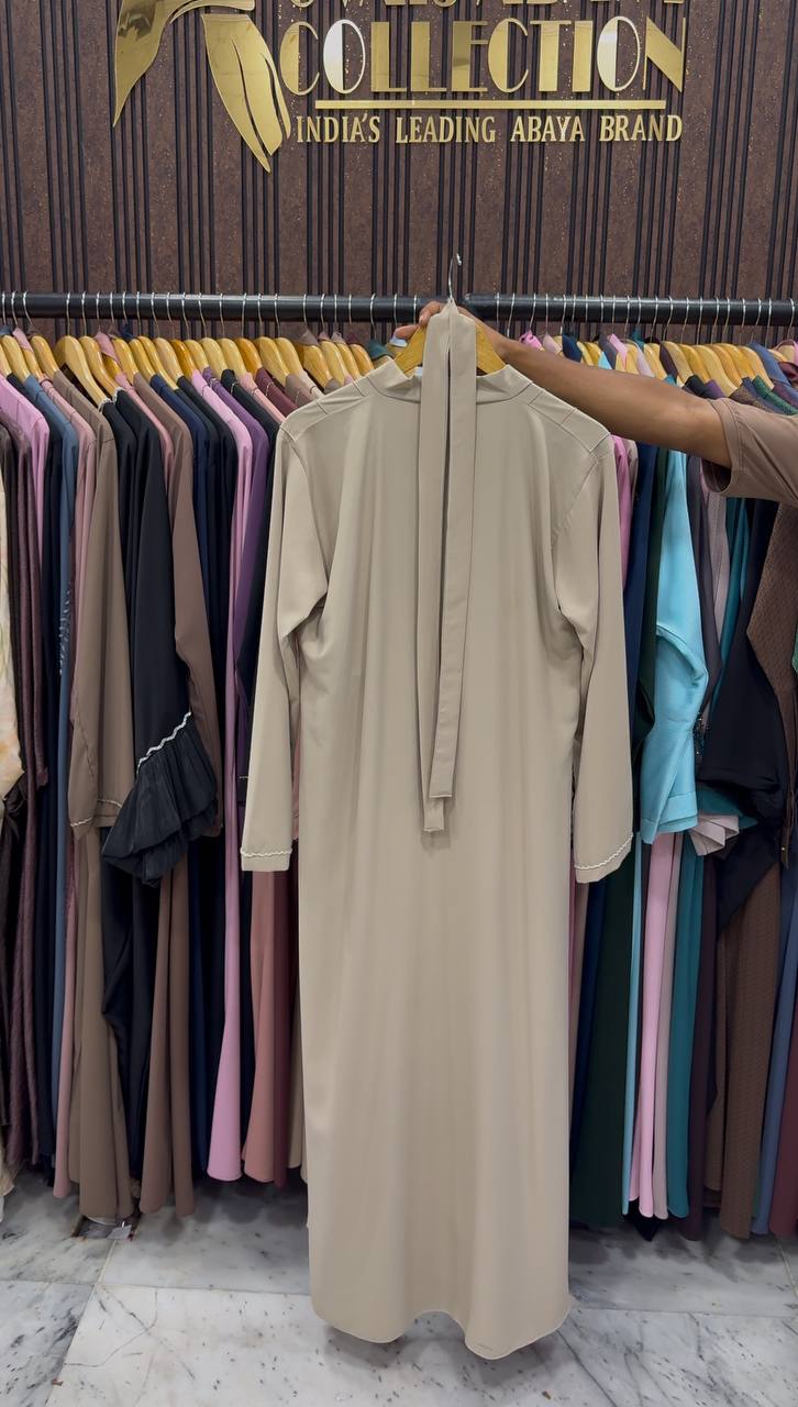 FABIHA FRONT OPEN ABAYA | NUDE