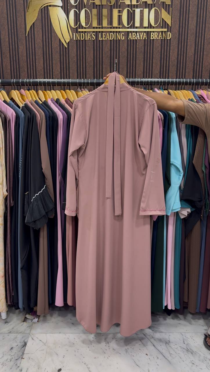 FABIHA FRONT OPEN ABAYA | PEACH
