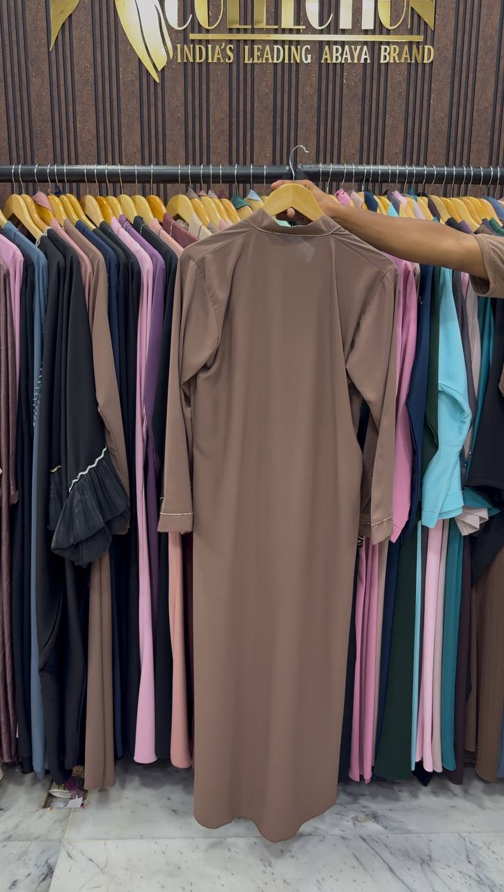 HIBAYAH FRONT OPEN ABAYA | COFFEE