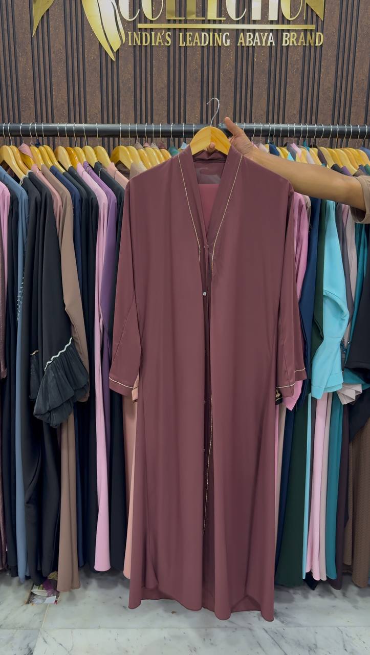 HIBAYAH FRONT OPEN ABAYA | DUSTY PINK