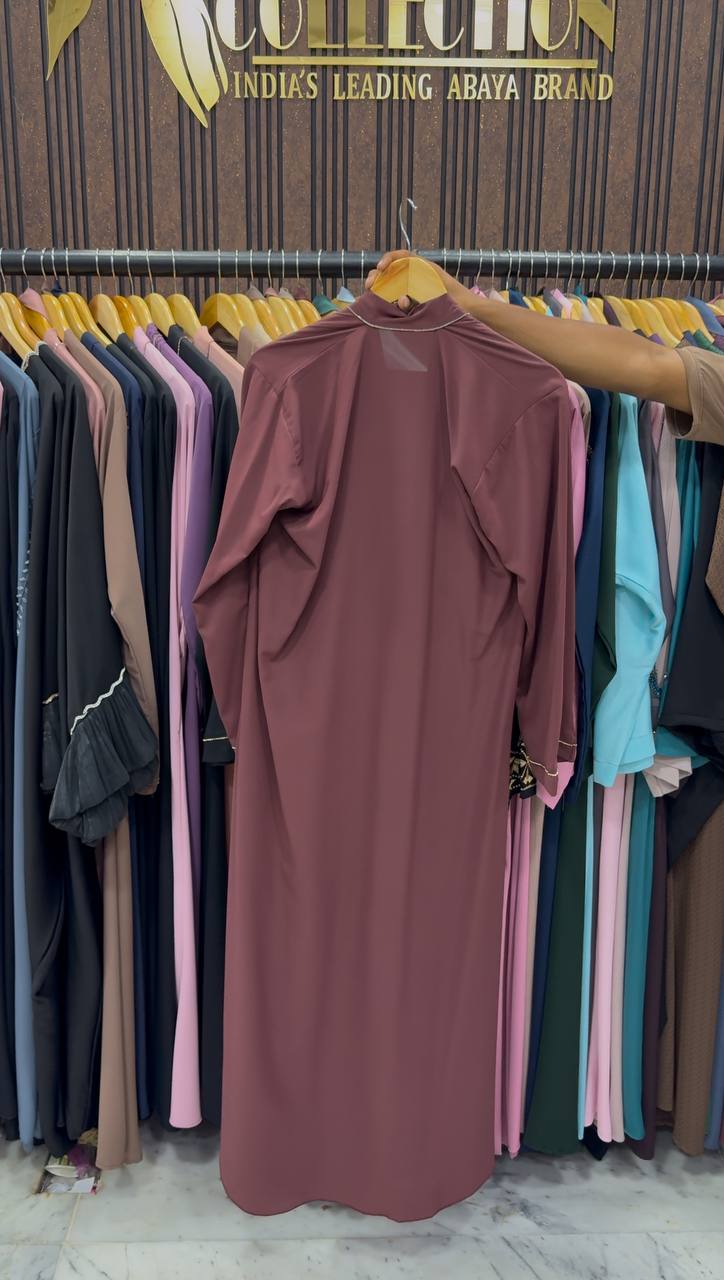 HIBAYAH FRONT OPEN ABAYA | DUSTY PINK