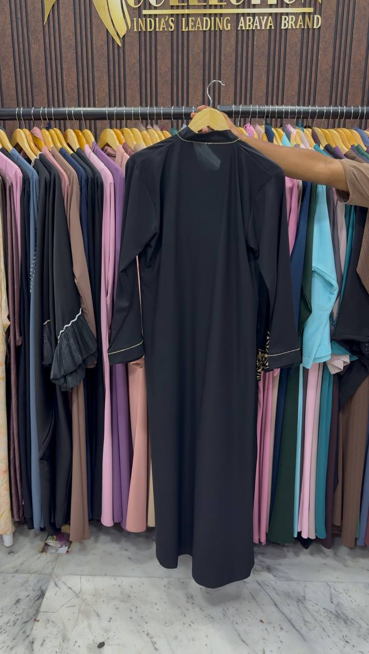 HIBAYAH FRONT OPEN ABAYA | BLACK