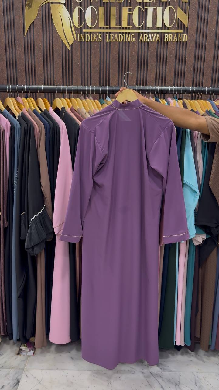 HIBAYAH FRONT OPEN ABAYA | PURPLE