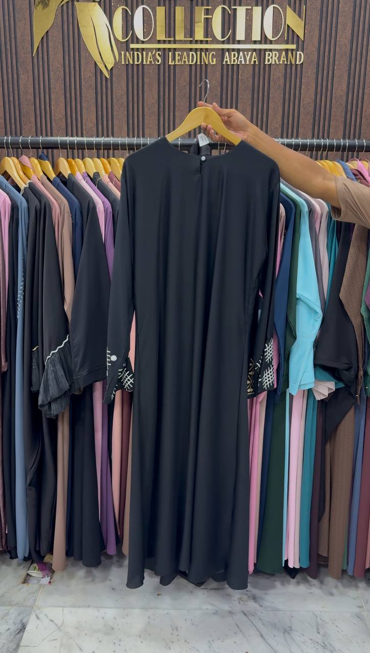 REEM EMBROIDERY ABAYA | BLACK