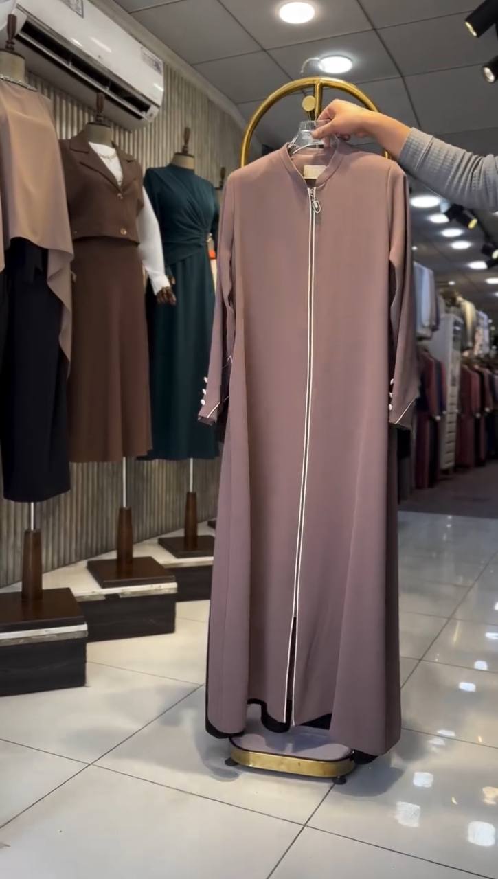 MUNAZZAH FRONT OPEN ABAYA | NUDE